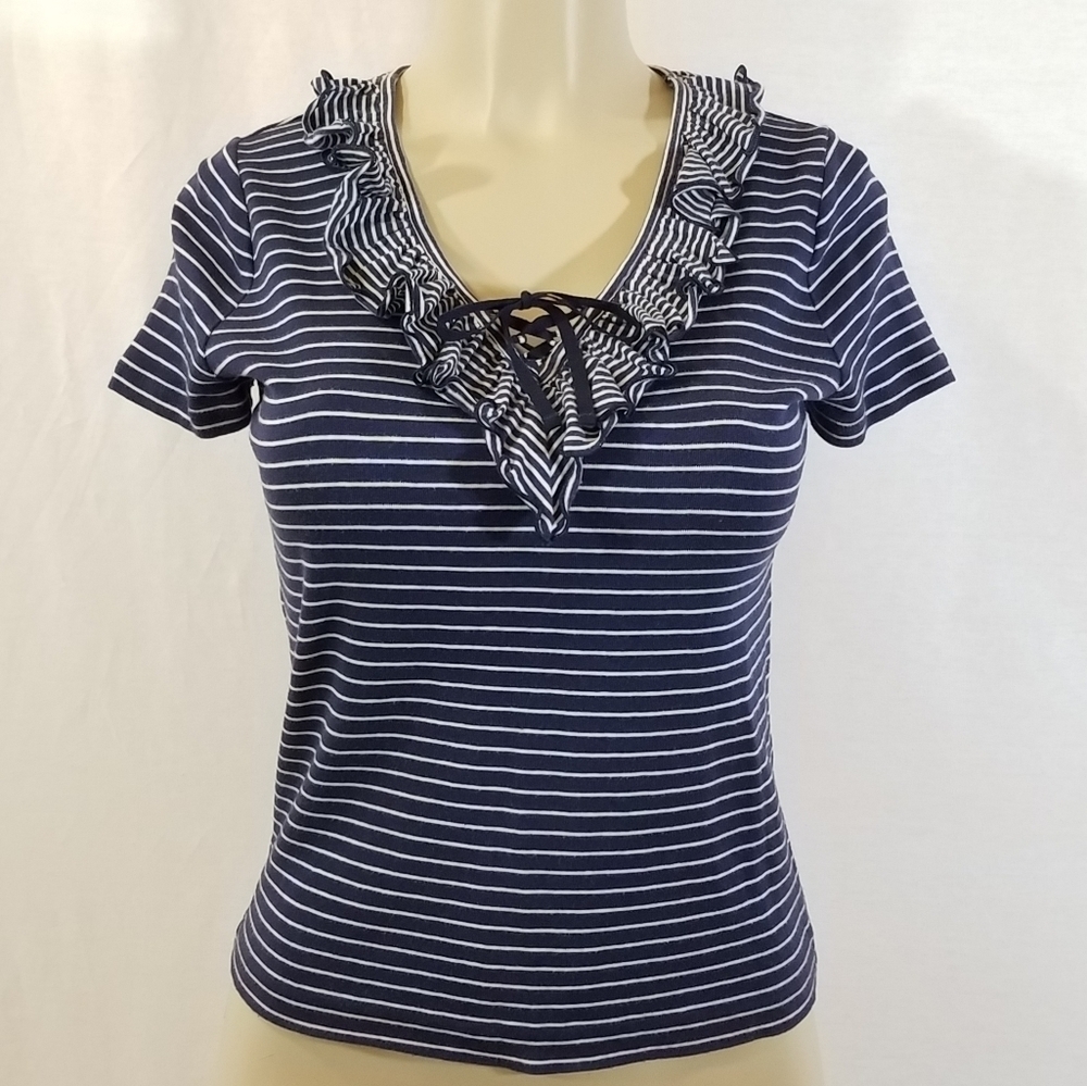 RALPH Lauren Jeans Petite Ruffled Top